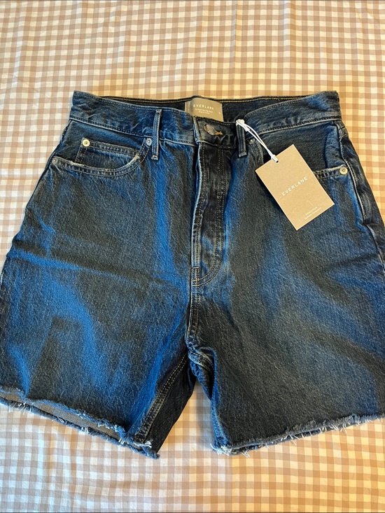 Everlane Pants - Everlane Dark Indigo Denim Cutoff Shorts